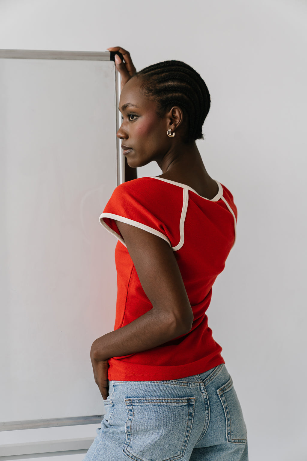 Jessi Contrast Top in Red