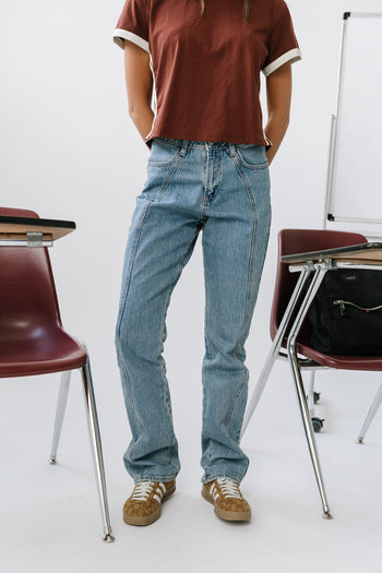 Denice High Rise Seamed Bootcut Jeans