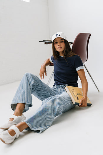 Abigail Striped Wide Leg Jeans