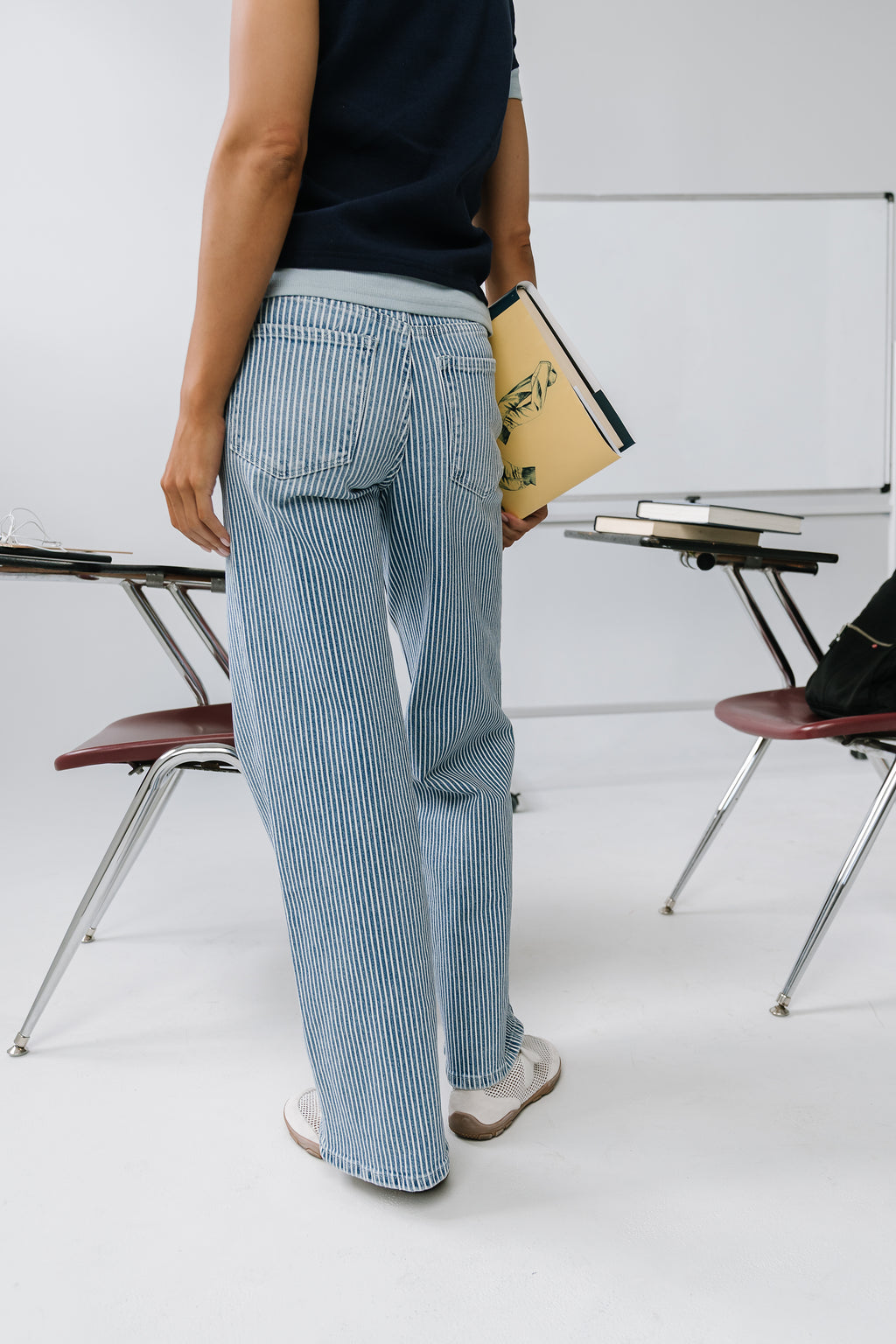 Abigail Striped Wide Leg Jeans