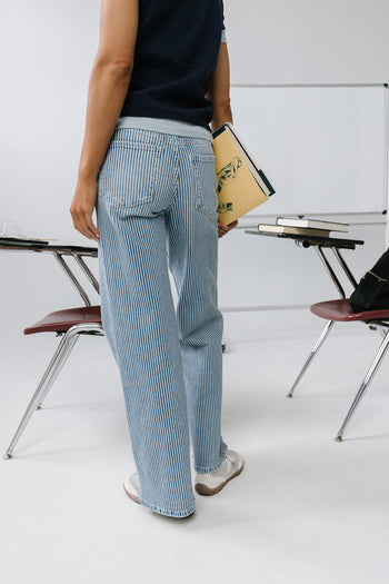 Abigail Striped Wide Leg Jeans