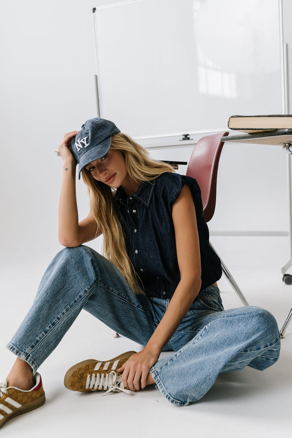 Karlie Denim Bubble Top