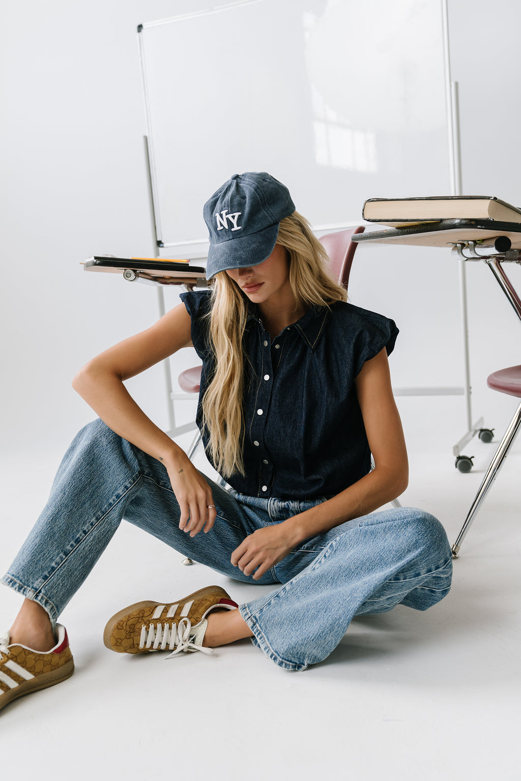 Karlie Denim Bubble Top