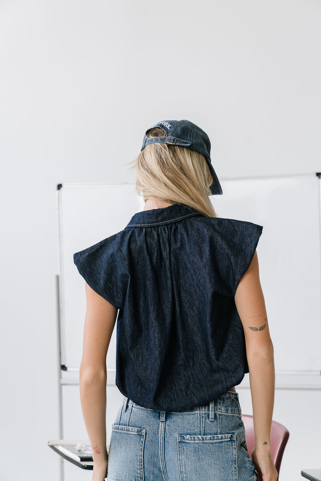 Karlie Denim Bubble Top