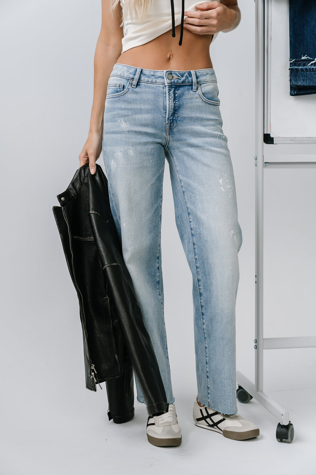 Lara Mid Rise Straight Leg Jeans