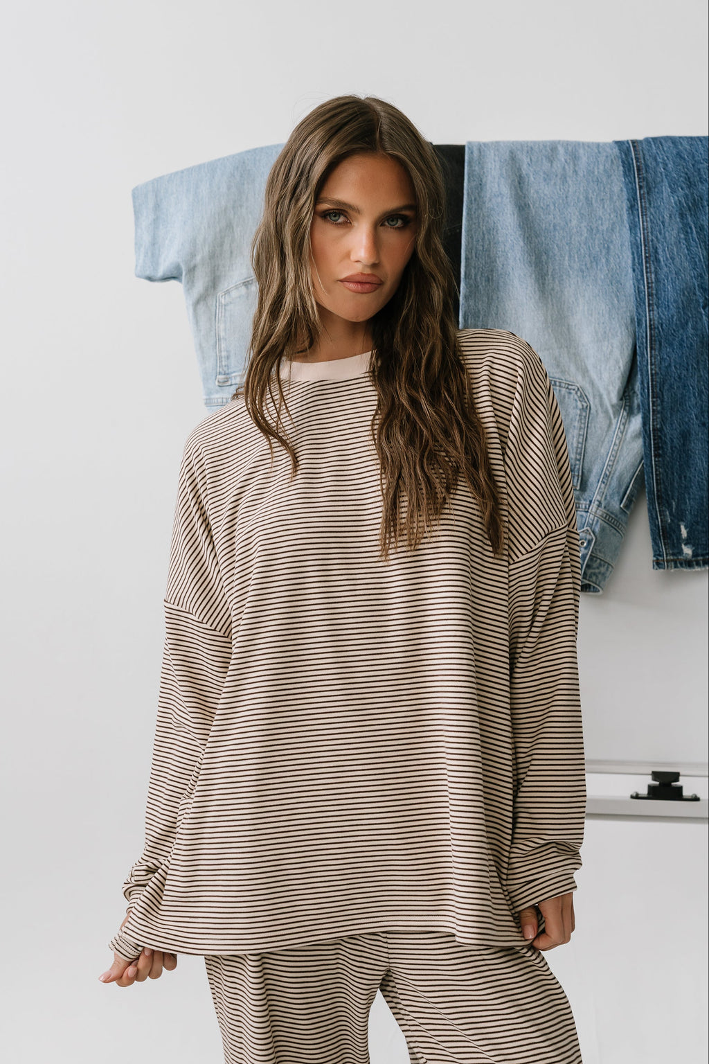Shelby Striped Top in Natural