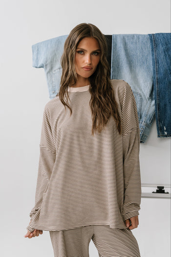Shelby Striped Top in Natural