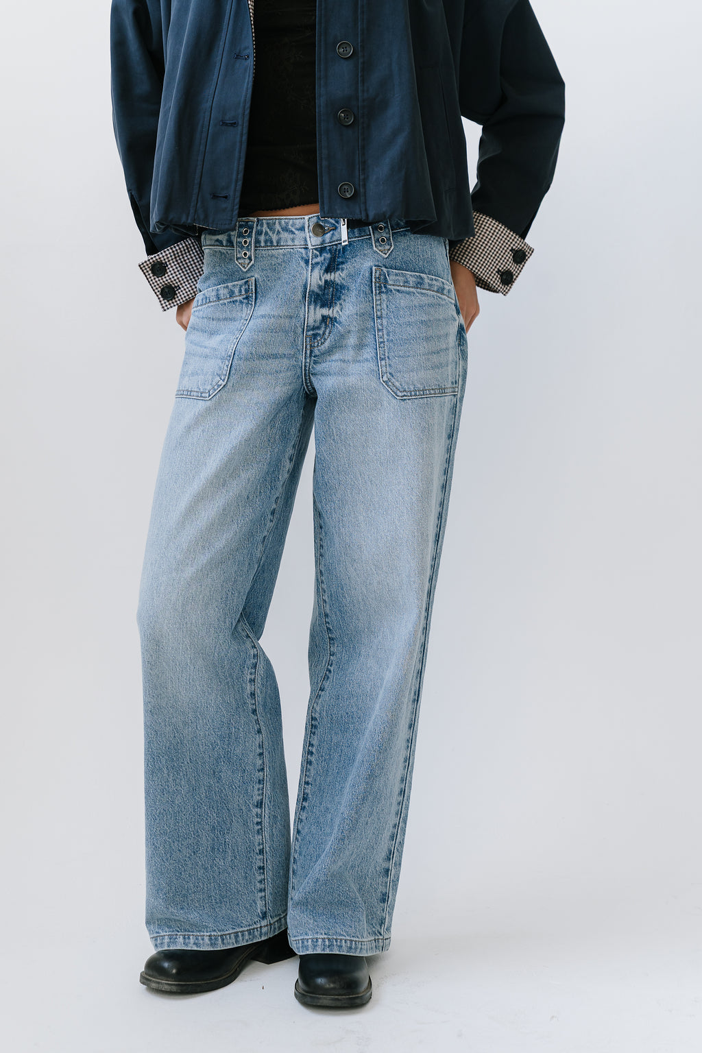 Whitney Mid Rise Wide Leg Jeans
