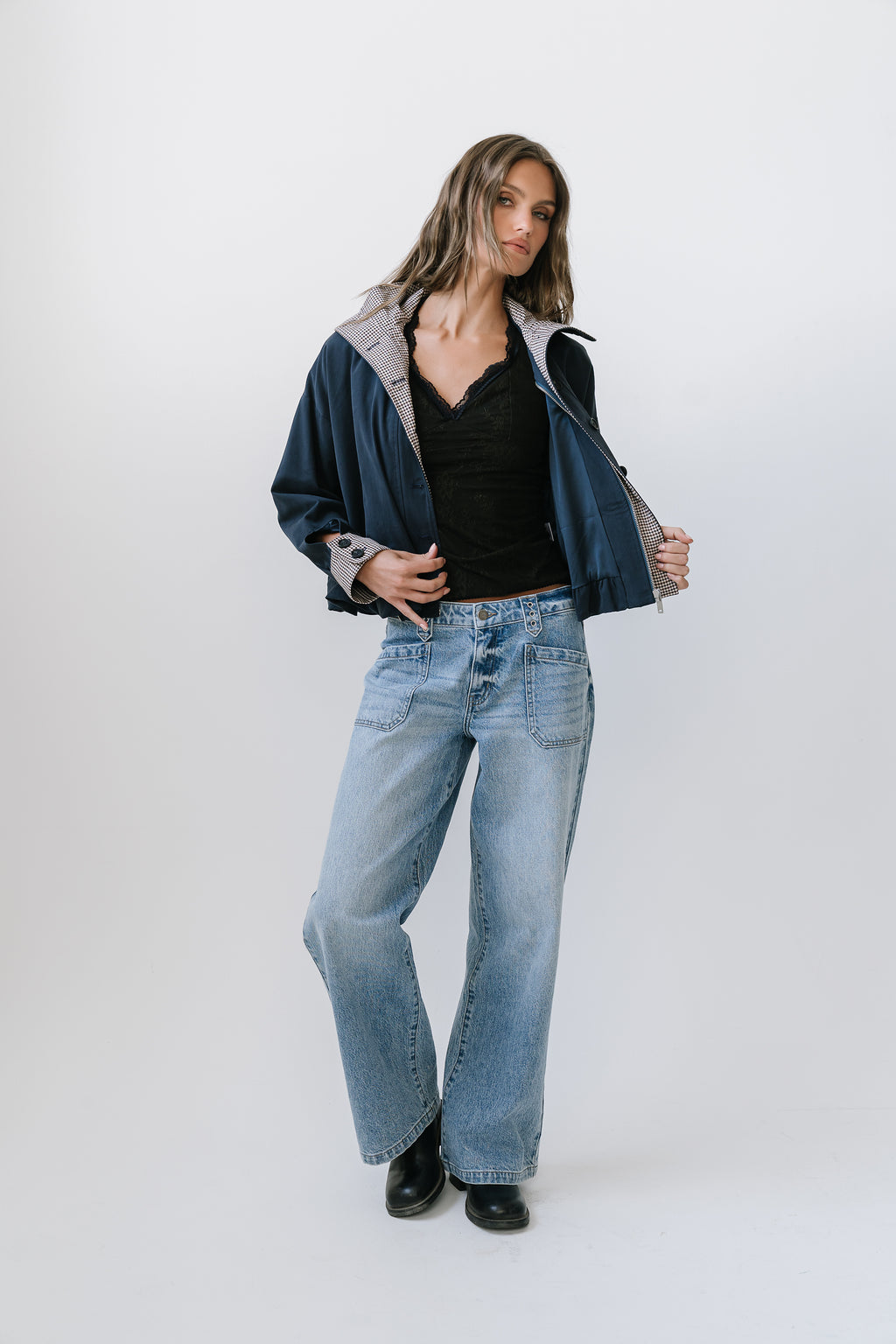 Whitney Mid Rise Wide Leg Jeans