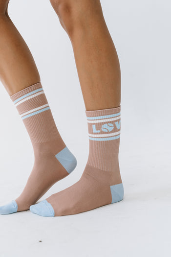 Love Club Knit Socks in Brown