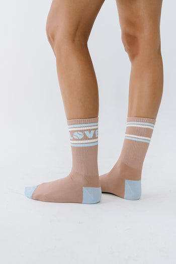 Love Club Knit Socks in Brown