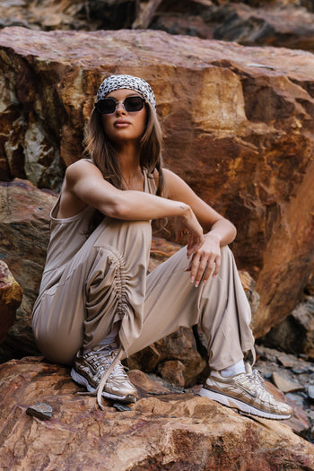 Magnolia Ribbed Jumpsuit in Beige