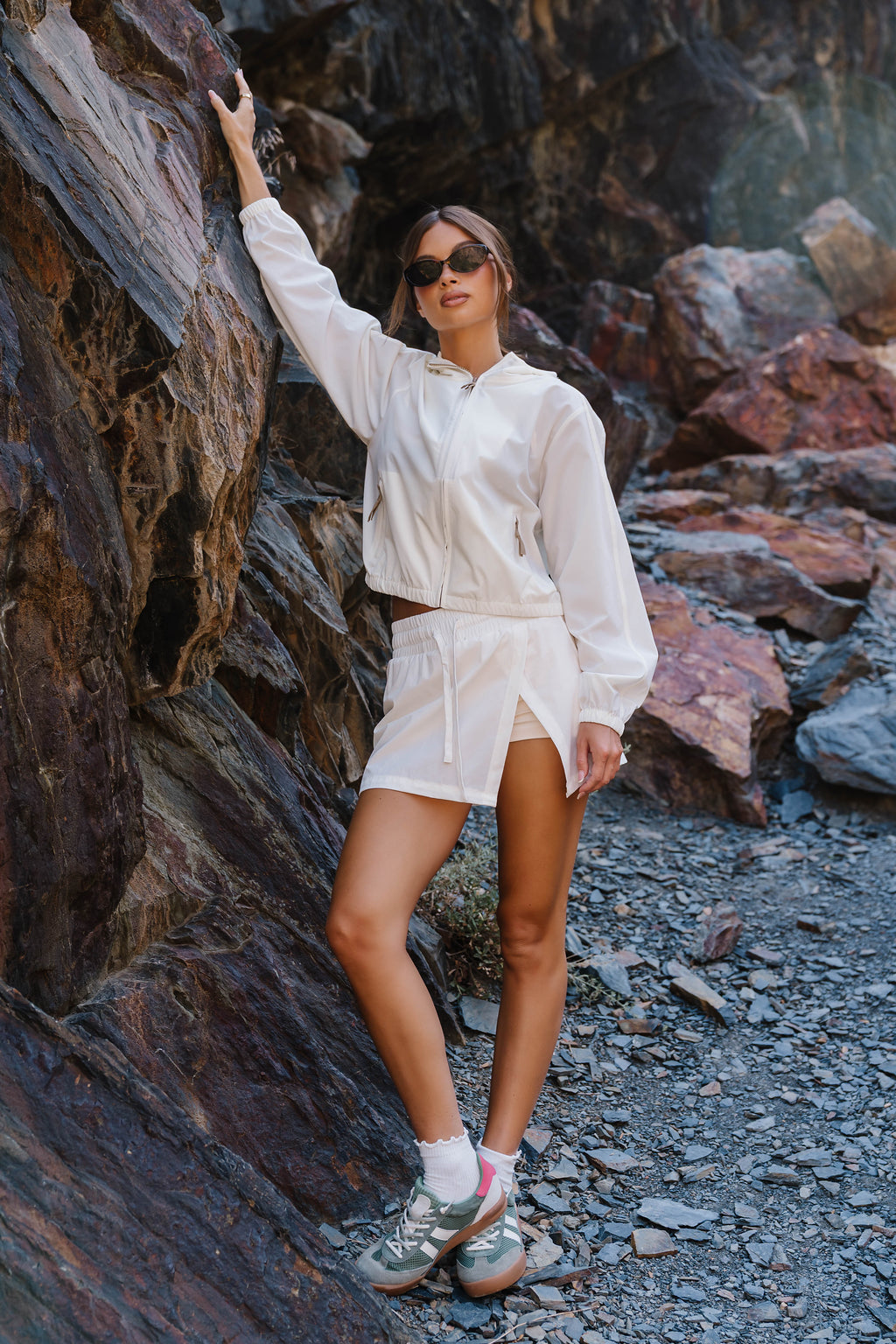 Fern Zip Up in White