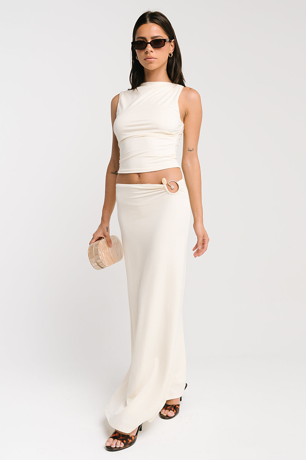 Louise Maxi Skirt in Cream