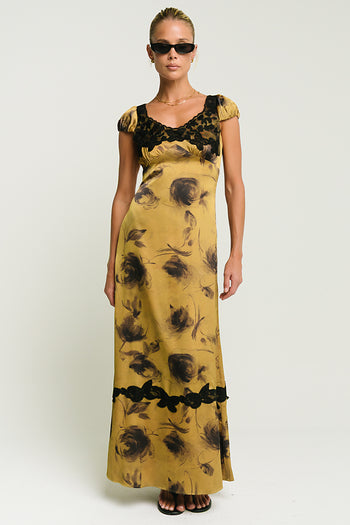 Marianna Maxi Dress in Chartreuse