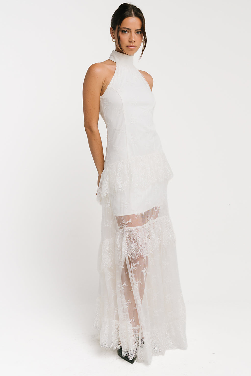 Stacy Lace Tiered Maxi Dress