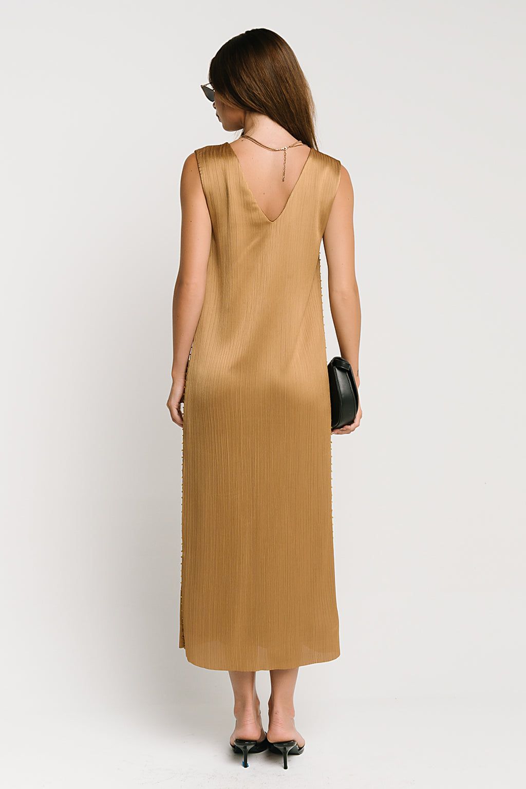 Helena Midi Dress in Gold