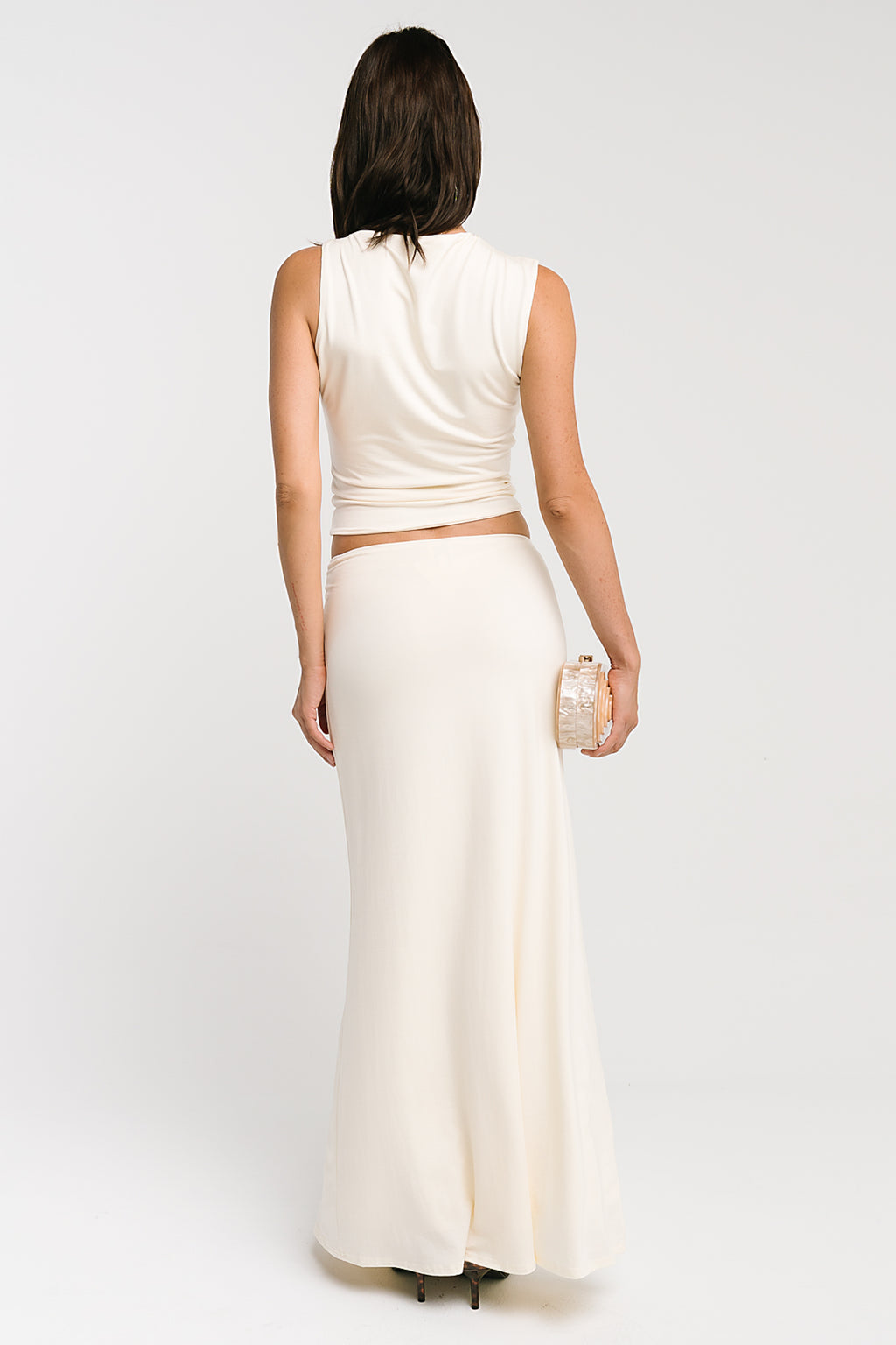 Louise Ruched Tank in Cream