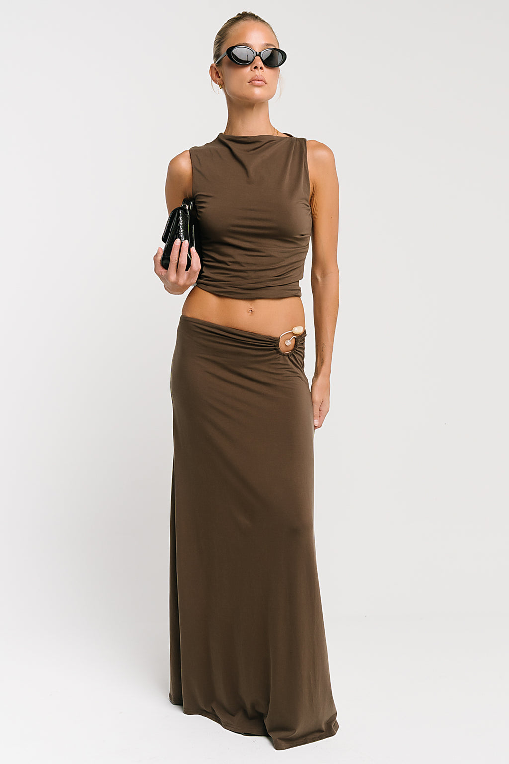 Louise Maxi Skirt in Brown