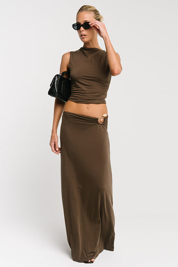 Louise Maxi Skirt in Brown