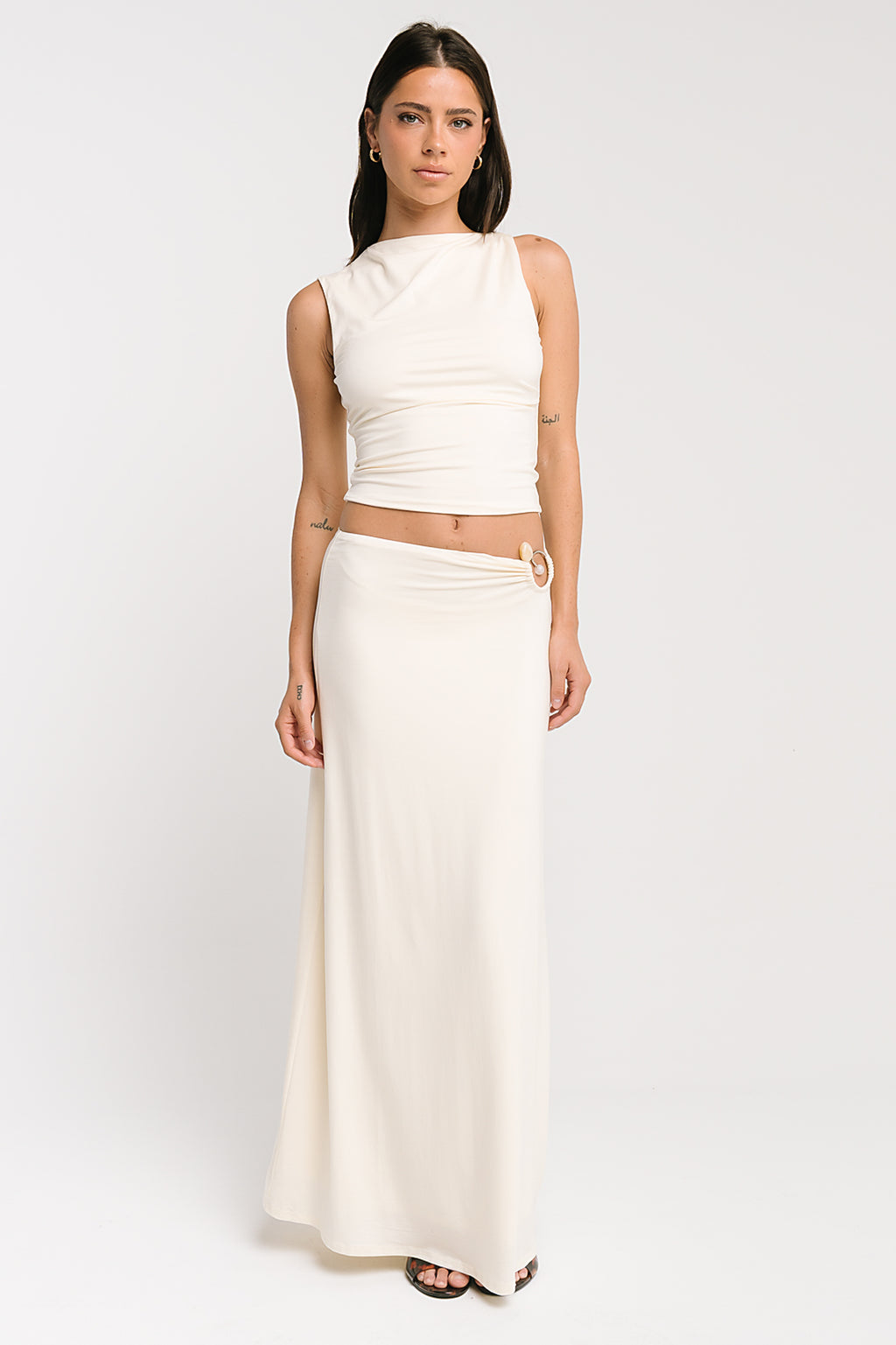 Louise Maxi Skirt in Cream