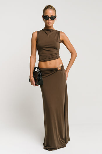 Louise Maxi Skirt in Brown