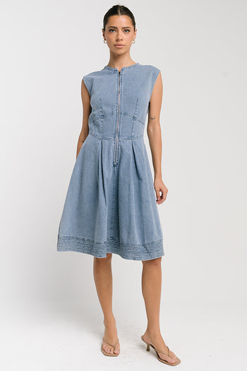 Jacee Denim Dress in Blue