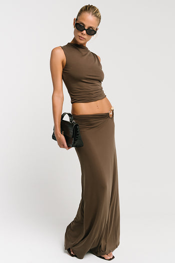 Louise Maxi Skirt in Brown