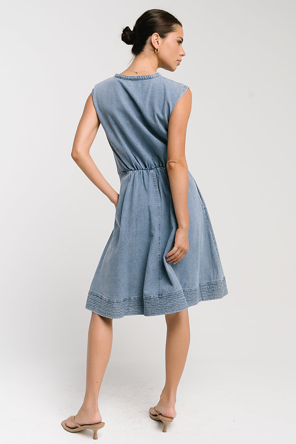 Jacee Denim Dress in Blue