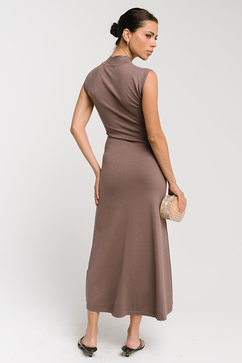 Avery Ribbed Maxi Dress in Mauve