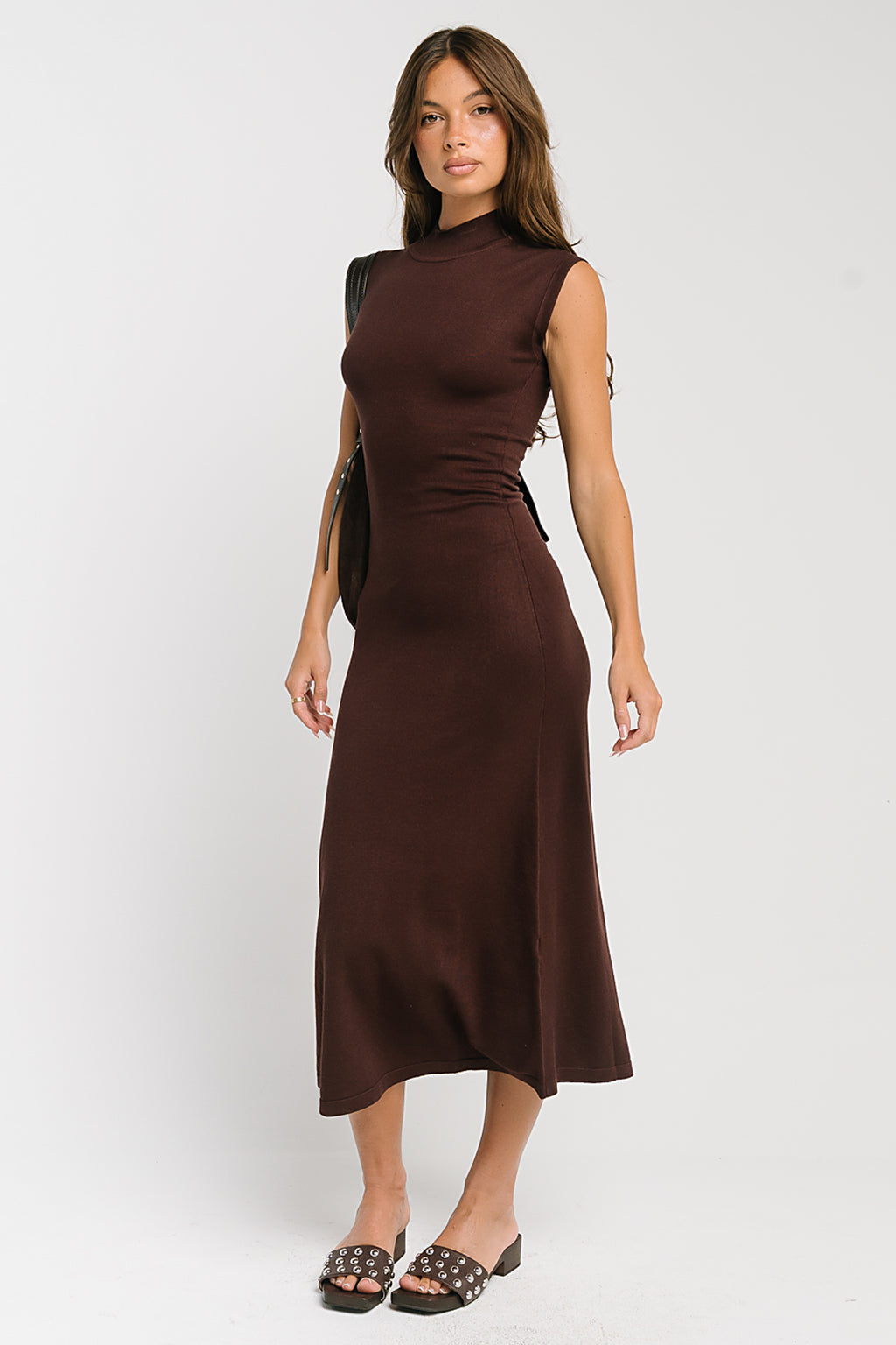 Avery Ribbed Maxi Dress in Wine