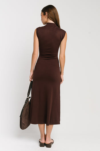 Avery Ribbed Maxi Dress in Wine