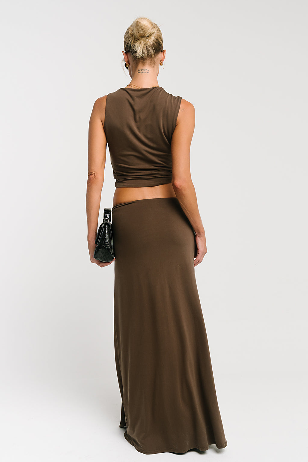 Louise Ruched Tank in Brown
