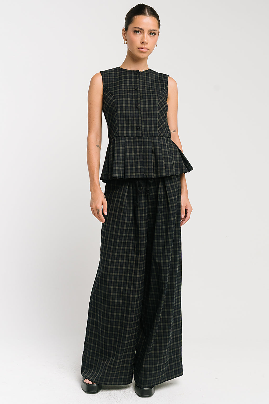 Frannie Plaid Wide Leg Pants