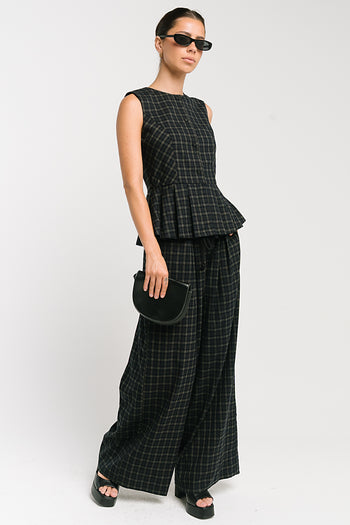 Frannie Plaid Pleated Vest