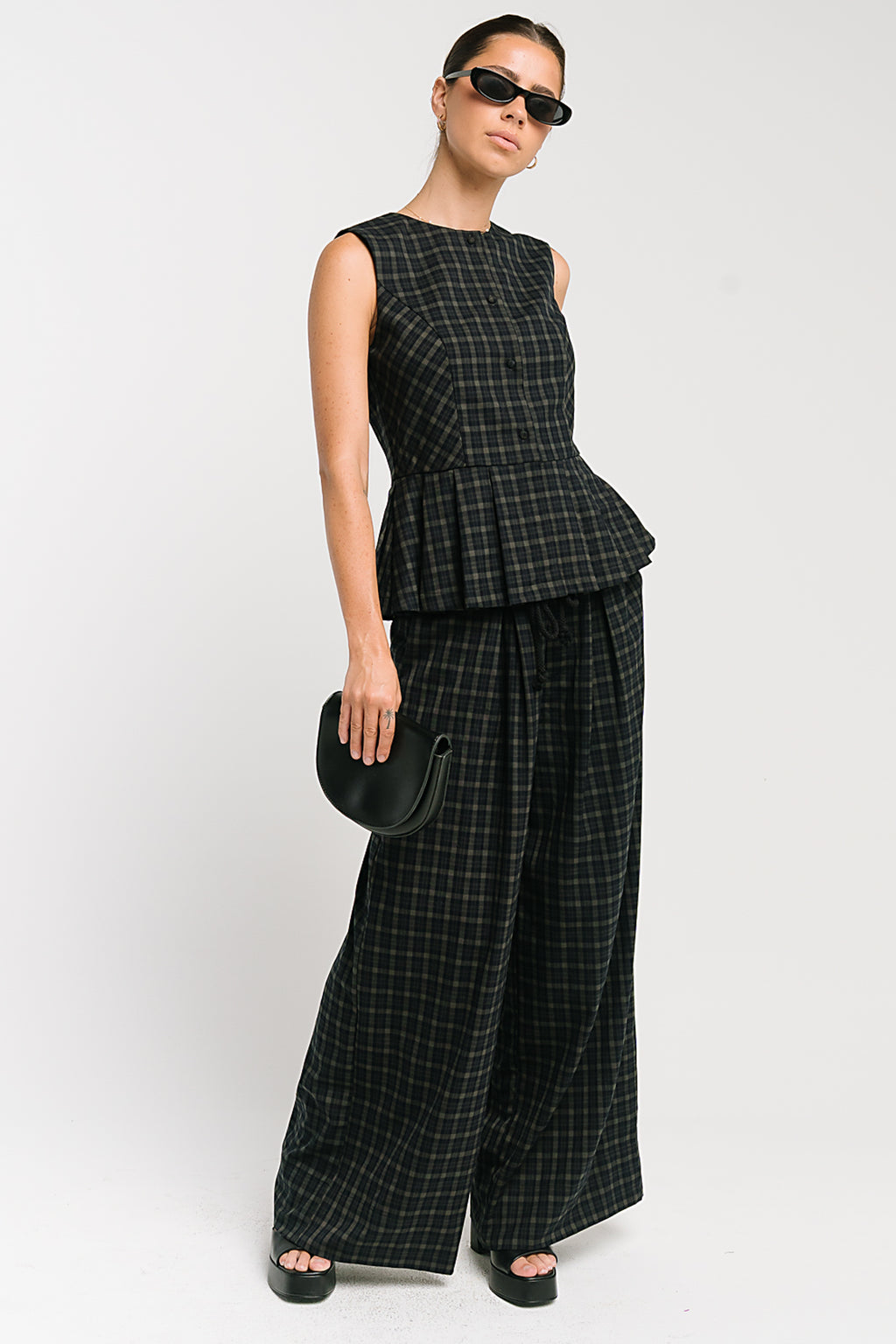 Frannie Plaid Wide Leg Pants