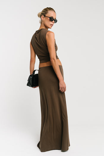 Louise Maxi Skirt in Brown