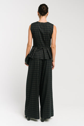 Frannie Plaid Pleated Vest