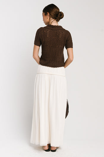 Liam Collared Blouse in Brown