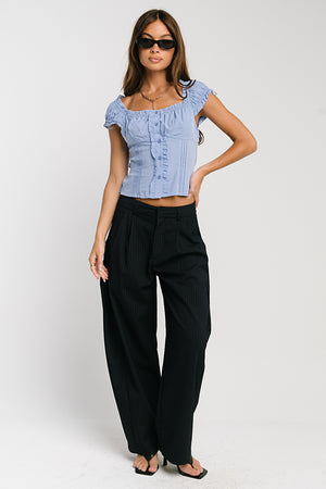 Alexa Pinstripe Barrel Trousers