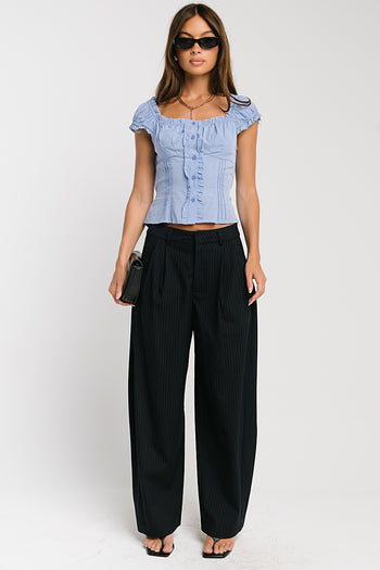 Alexa Pinstripe Barrel Trousers