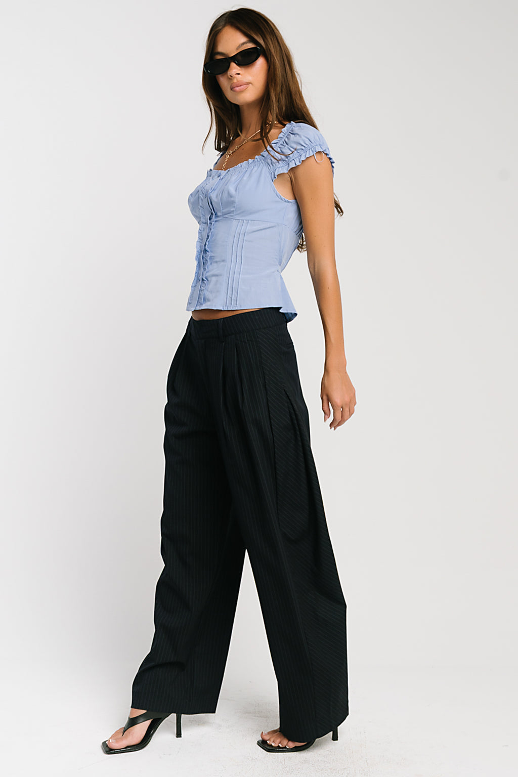 Alexa Pinstripe Barrel Trousers