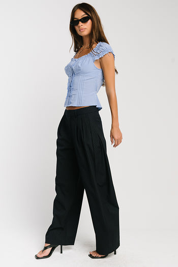 Alexa Pinstripe Barrel Trousers