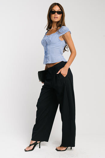 Alexa Pinstripe Barrel Trousers