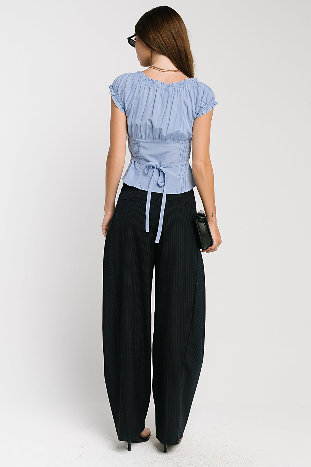 Alexa Pinstripe Barrel Trousers
