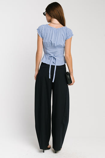 Alexa Pinstripe Barrel Trousers