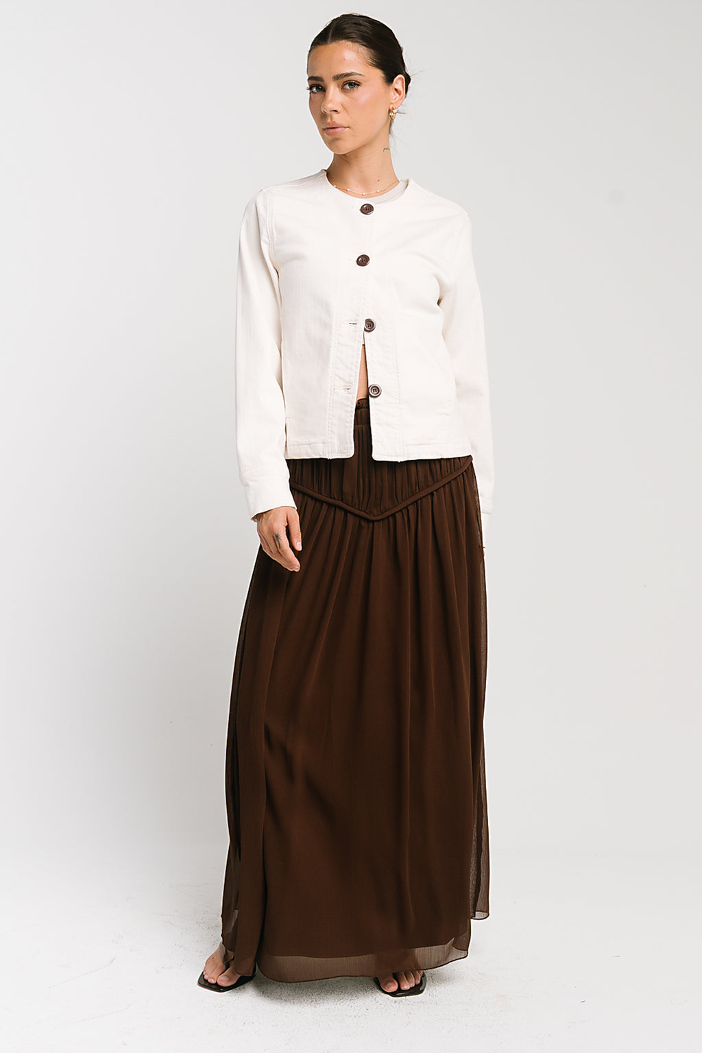 Fallon Maxi Skirt in Brown