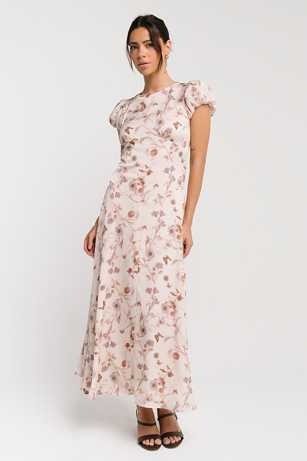 Savannah Floral Midi Dress in Pink