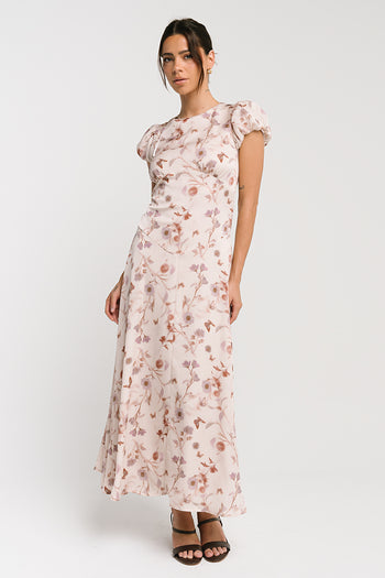 Savannah Floral Midi Dress in Pink