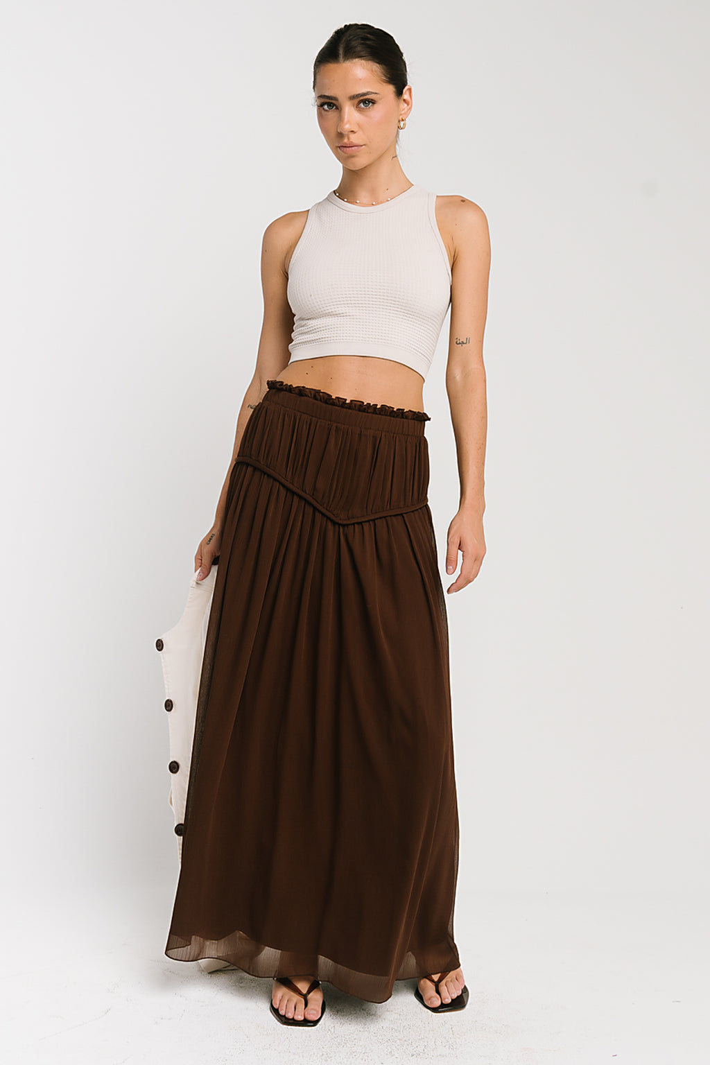 Fallon Maxi Skirt in Brown